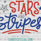 Stars and Stripes Fourth of July 4th Patriotic Ready to Press Transfer DTF Transfer Sublimation Transfer
