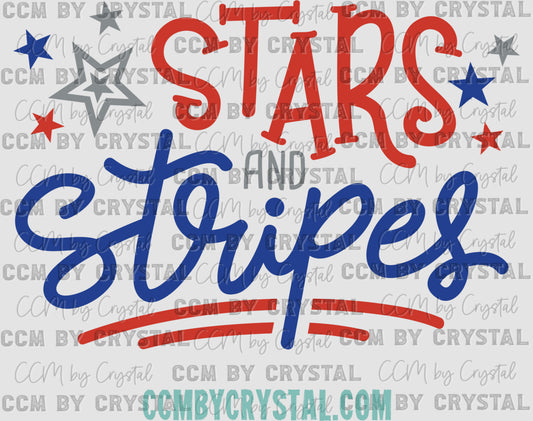 Stars and Stripes Fourth of July 4th Patriotic Ready to Press Transfer DTF Transfer Sublimation Transfer