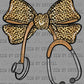Bow Stethoscope Dark Leopard Nurse Ready to Press Transfer DTF Transfer Sublimation Transfer