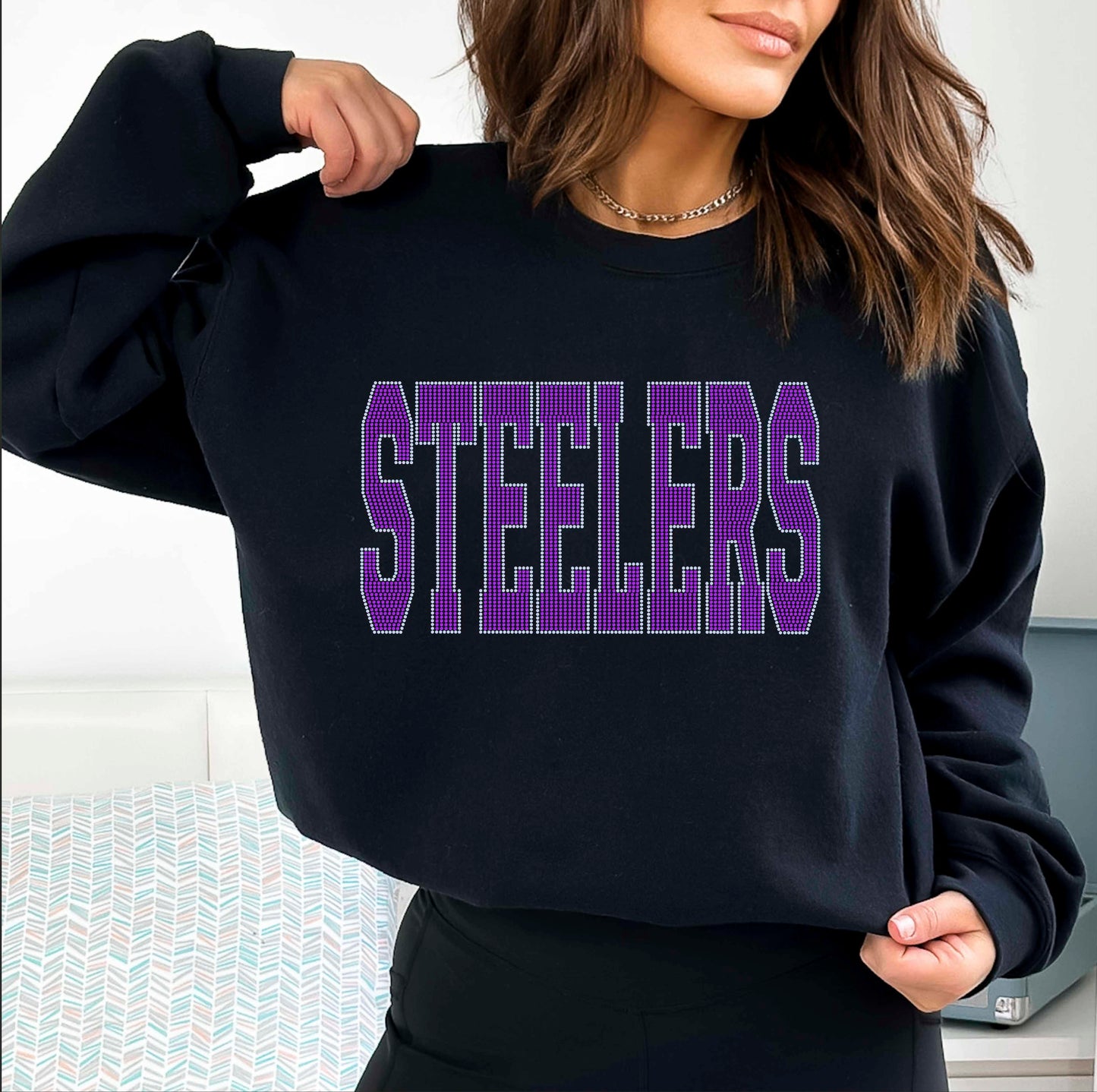 Steelers 2-Color Approximately 11" wide Spangle Transfer