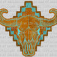 Aztec Bull Skull Rodeo Western Ready to Press Transfer