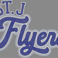 St. J Flyers Approximately 11" wide 3 Color Spangle Transfer