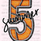 Personalized Basketball Faux Chenille Letter and Mascot Name Ready to Press Transfer DTF Transfer Sublimation Transfer