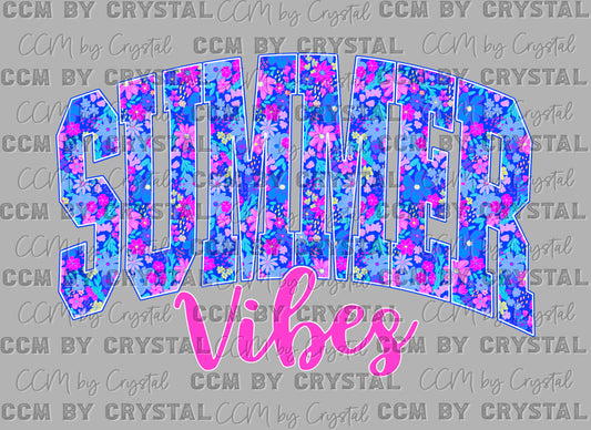 Summer Vibes Floral Ready to Press Instant Peel DTF Transfers Sublimation Transfers