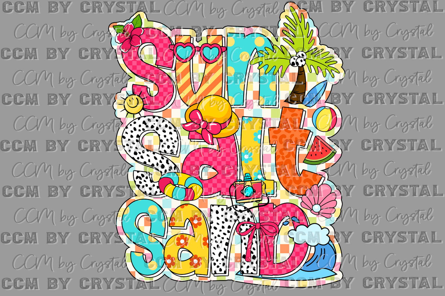 Sun Salt Sant Beach Summertime Ready to Press Transfer DTF Transfer Sublimation Transfer