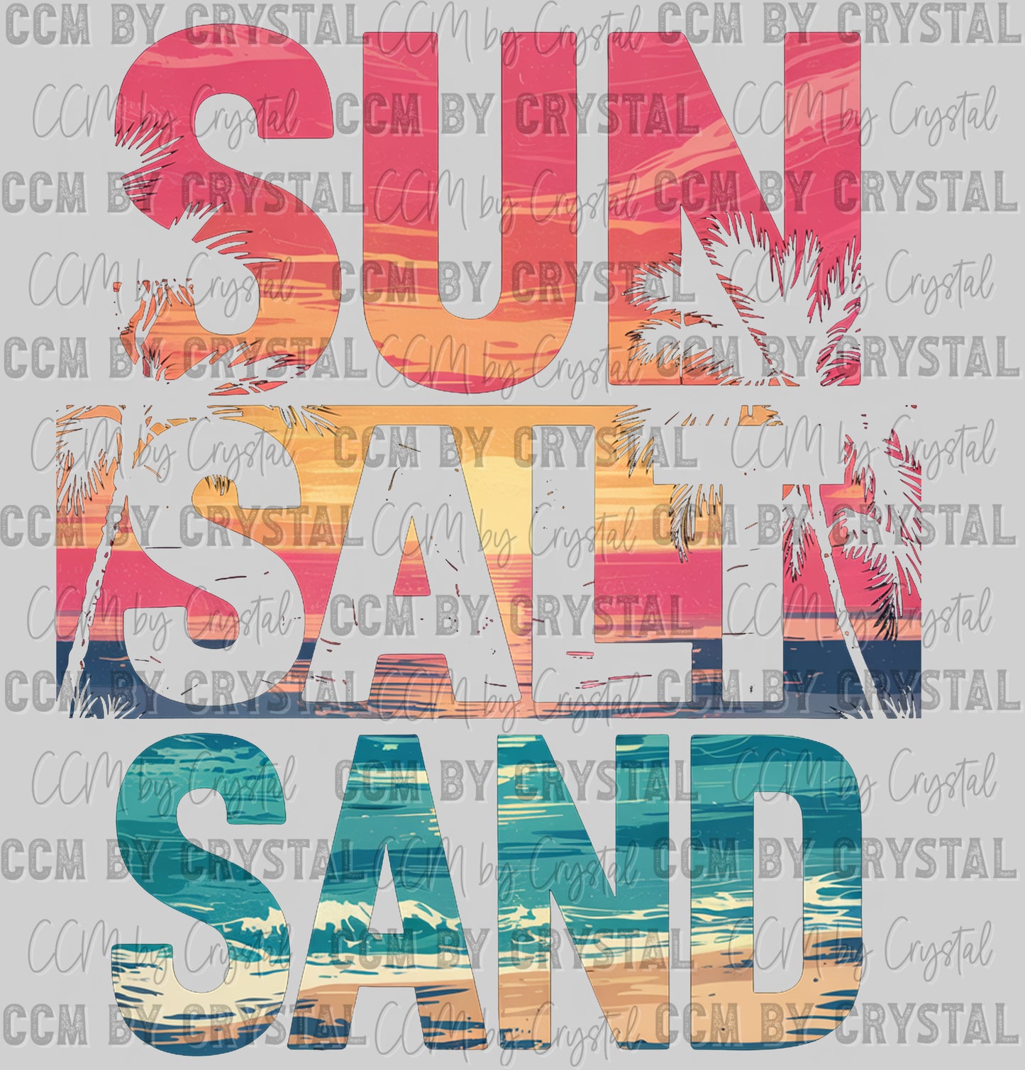 Sun Salt Sand Summer Beach Ready to Press DTF Transfers Sublimation Transfers