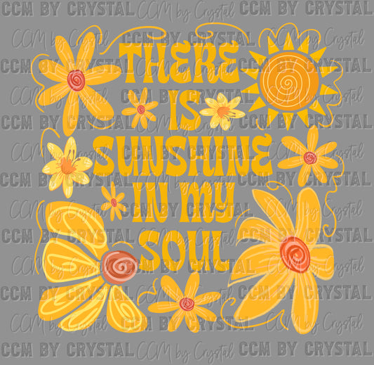 There is Sunshine in my Soul Summertime Ready to Press Transfer DTF Transfer Sublimation Transfer