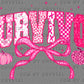 Survivor Pink Lace Breast Cancer Awareness Ready to Press Transfer DTF Transfer Sublimation Transfer