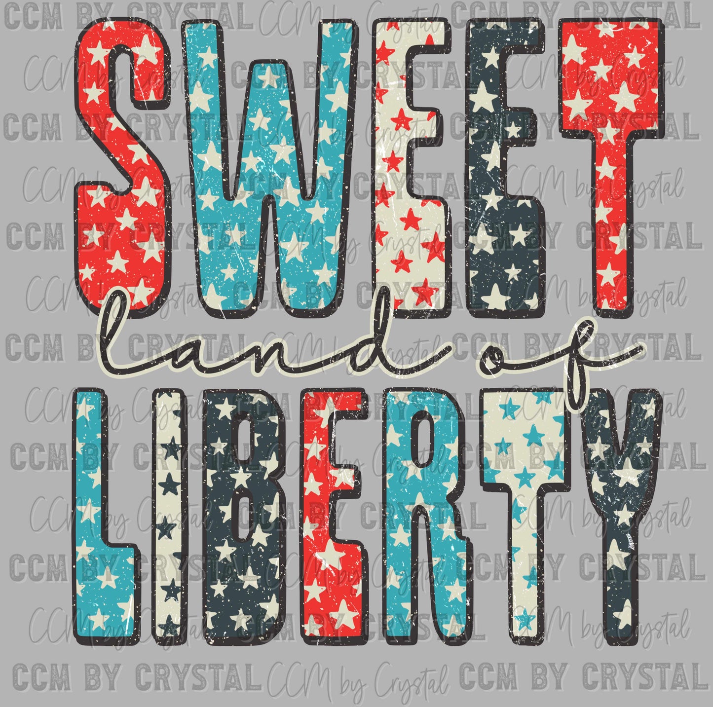 USA Sweet Land of Liberty Ready to Press Transfer DTF Transfer Sublimation Transfer