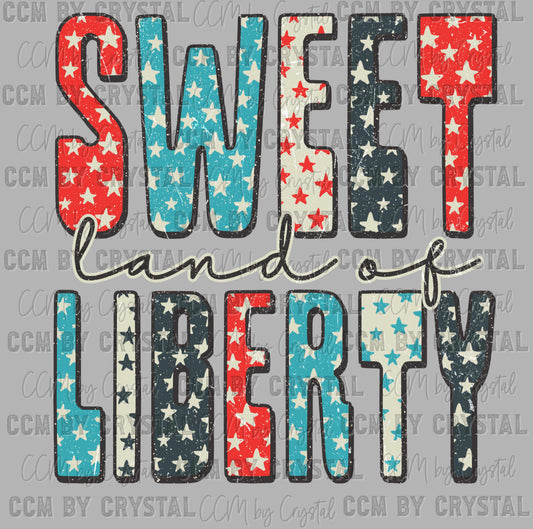 USA Sweet Land of Liberty Ready to Press Transfer DTF Transfer Sublimation Transfer