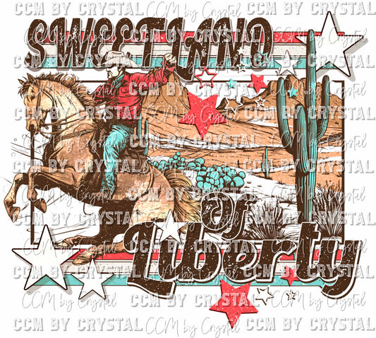 Sweet Land of Liberty Fourth of July Patriotic Western Ready to Press Transfer