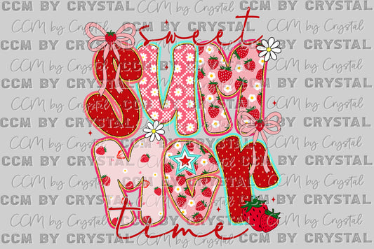 Sweet Summertime Strawberries Ready to Press Transfer DTF Transfer Sublimation Transfer