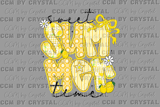 Sweet Summertime Lemons Ready to Press Transfer DTF Transfer Sublimation Transfer