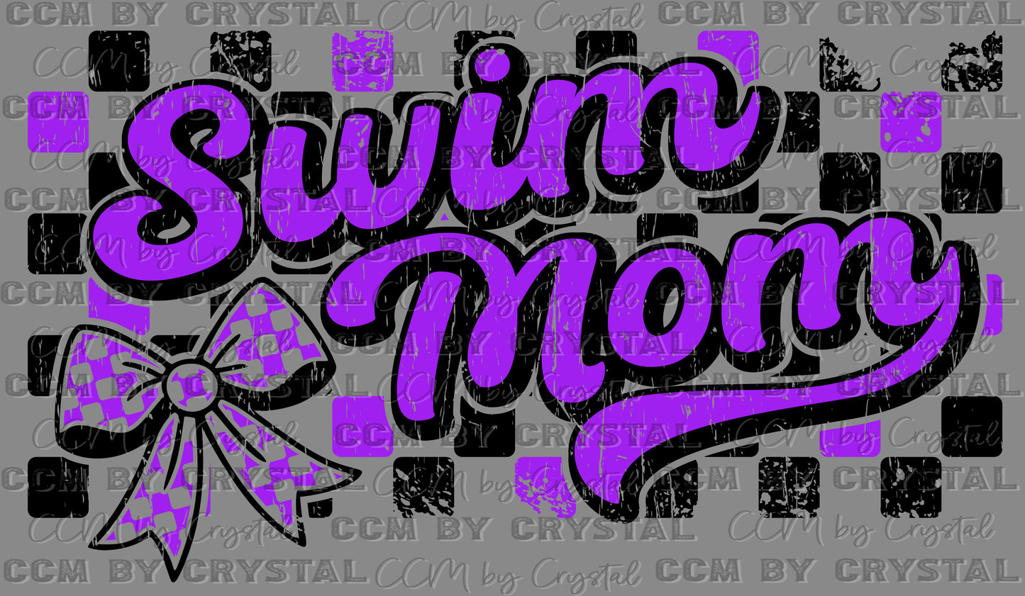 Swim Mom Purple Ready to Press DTF Transfers Sublimation Transfers