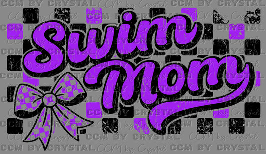 Swim Mom Purple Ready to Press DTF Transfers Sublimation Transfers