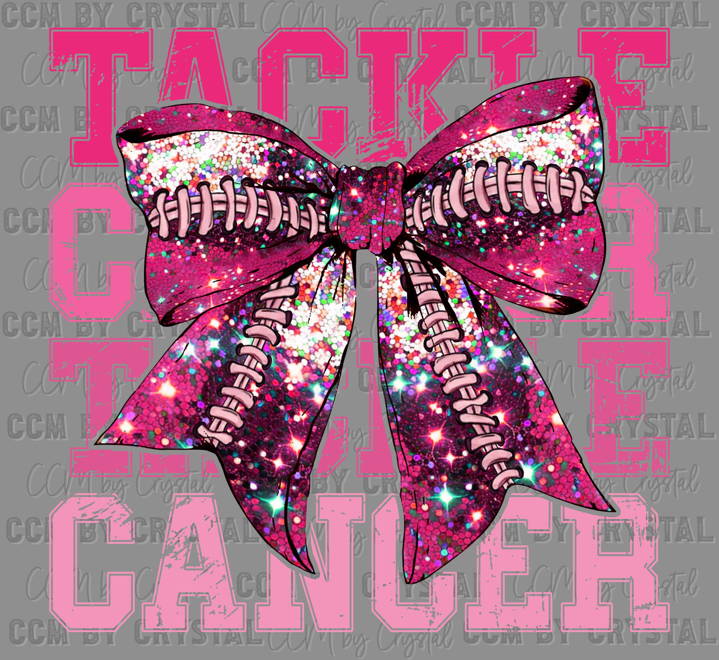 Tackle Cancer Pink Out Breast Cancer Awareness Bow Ready to Press Transfer DTF Transfer Sublimation Transfer