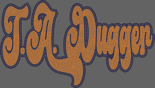 TA Dugger 2-Color Approximately 11" wide Spangle Transfer