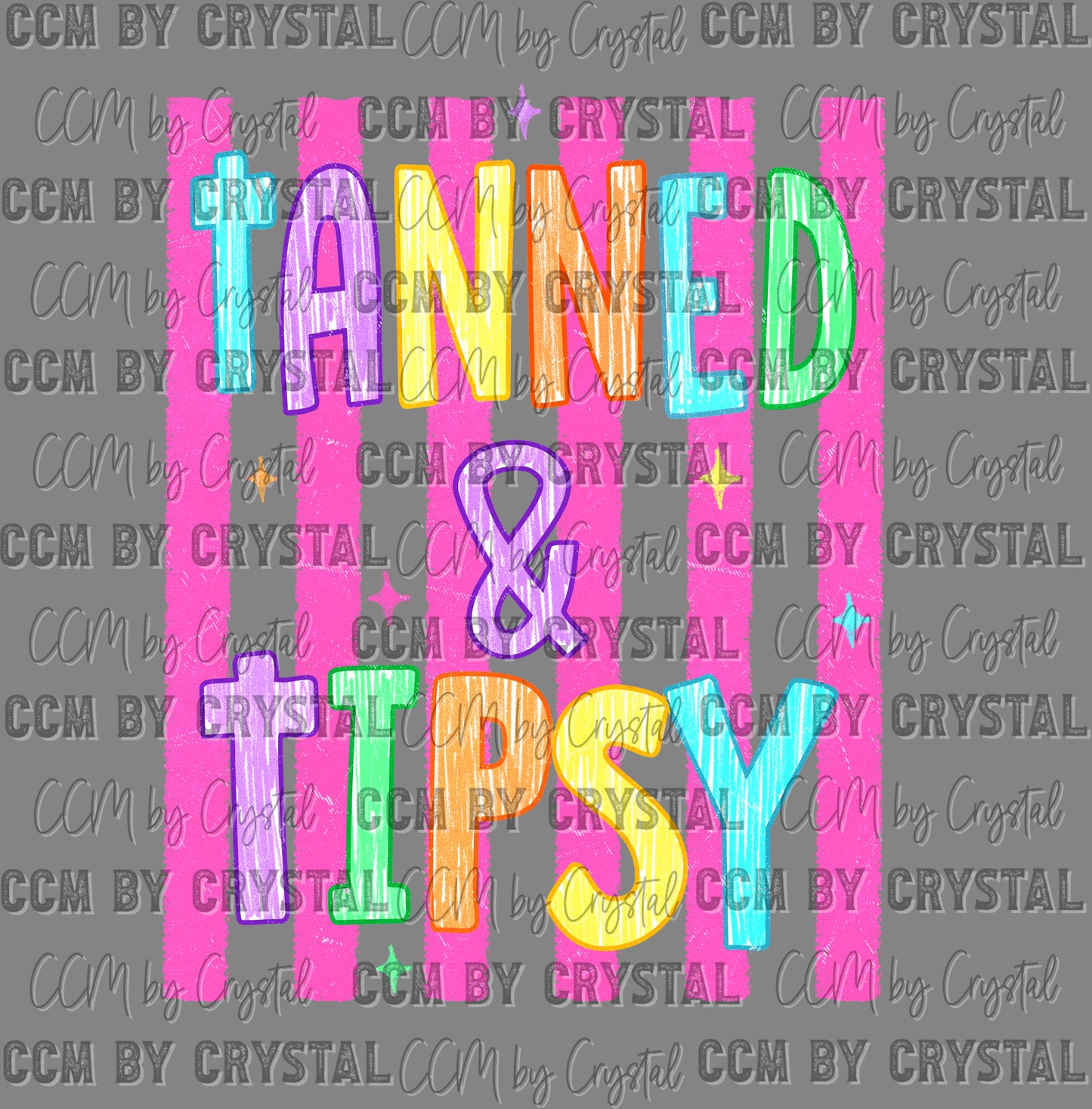 Tanned and Tipsy Summer DTF Transfer Sublimation Transfer