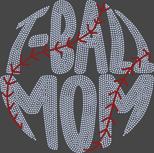 T-Ball Mom 11" Spangle Transfer Bling Ready to Press Transfer Sparkle Transfer
