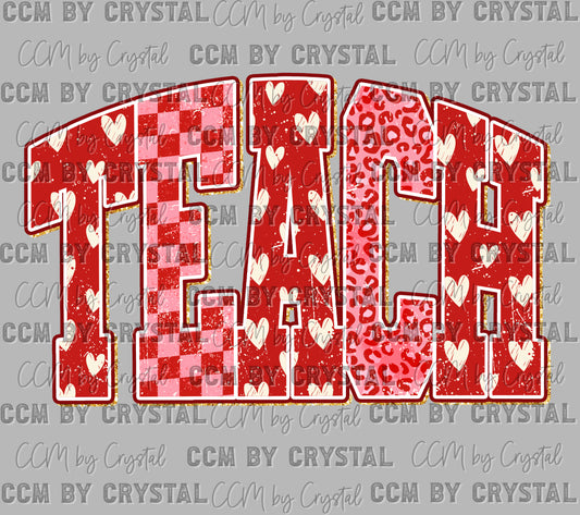 Teach Valentines Day Ready to Press Instant Peel DTF Transfers Sublimation Transfers