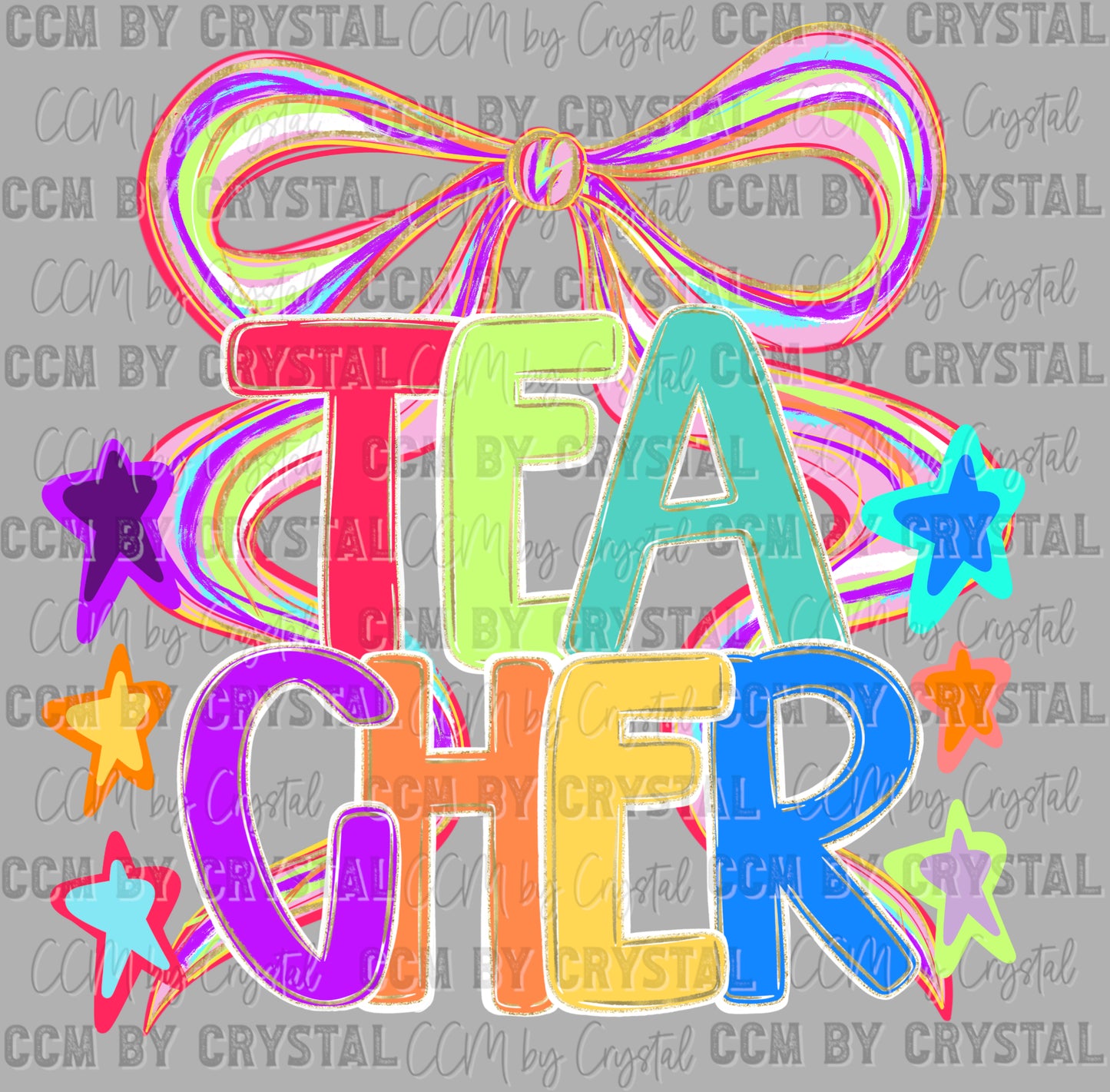 Teacher Back to School Colorful Ready to Press Transfer DTF Transfer Sublimation Transfer