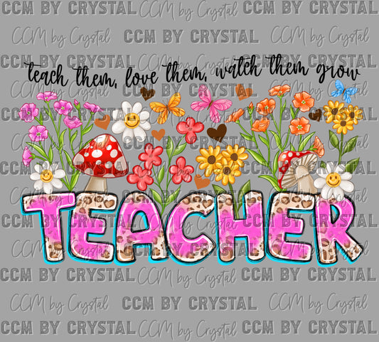 Teacher Spring Ready to Press Instant Peel DTF Transfers Sublimation Transfers