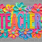 Teacher faux fake Texture Floral DTF Transfer Sublimation Transfer