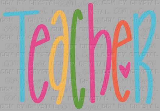 Teacher Colorful DTF Transfer Sublimation Transfer