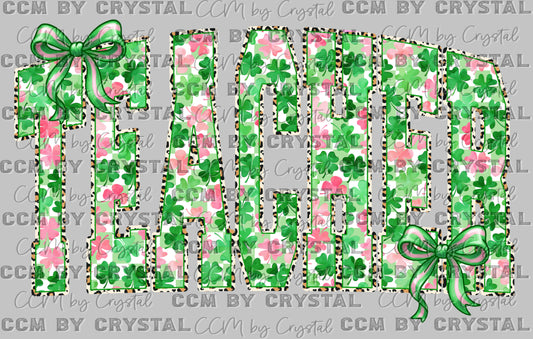 Teacher St. Patrick's Day Ready to Press Instant Peel DTF Transfers Sublimation Transfers