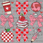 Teacher School Coquette Valentines Day Ready to Press Transfer DTF Transfer Sublimation Transfer