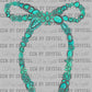 Teal Turquoise Bow Western Ready to Press Transfer DTF Transfer Sublimation Transfer