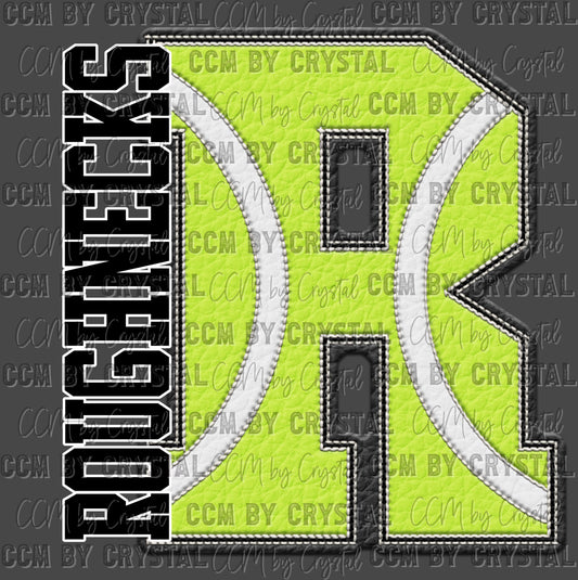 Personalized Tennis Faux Chenille Letter and Mascot Name Ready to Press Transfer DTF Transfer Sublimation Transfer
