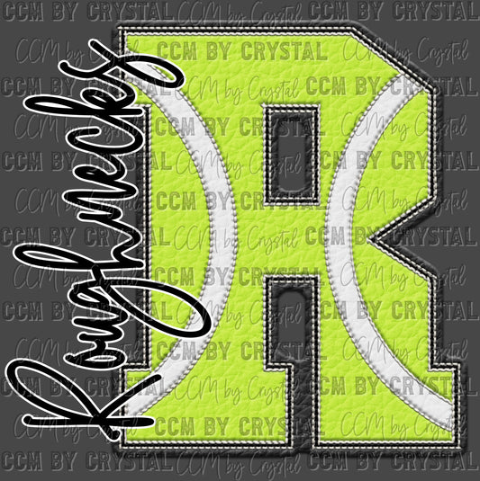 Personalized Tennis Faux Chenille Letter and Mascot Name Ready to Press Transfer DTF Transfer Sublimation Transfer