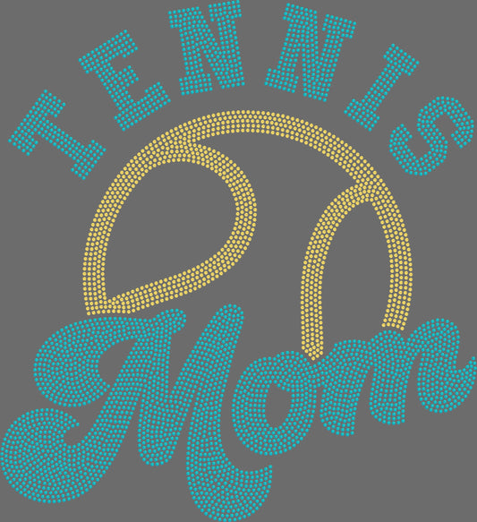 Tennis Mom Approximately 11" wide Spangle Transfer