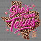 Leopard Texas Pink Ready to Press DTF Transfers Sublimation Transfers
