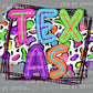 Texas Colorful Leopard Background Ready to Press Transfer