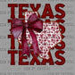 Stacked Floral Maroon Texas Ready to Press Transfer DTF Transfer Sublimation Transfer