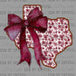 Pocket Stacked Floral Maroon Texas Ready to Press Transfer DTF Transfer Sublimation Transfer