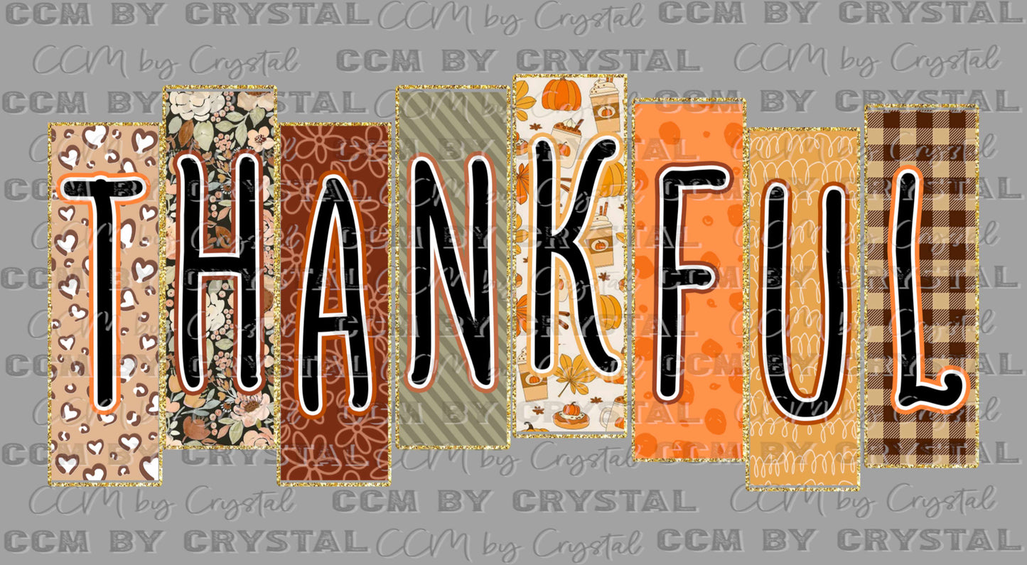 Thankful Fall Thanksgiving Ready to Press Transfer DTF Transfer Sublimation Transfer