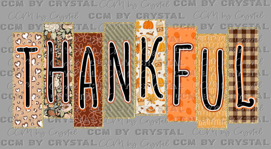 Thankful Fall Thanksgiving Ready to Press Transfer DTF Transfer Sublimation Transfer