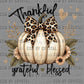 Thankful Grateful Blessed Pumpkin Bow Fall UV DTF Transfer Sticker UV Transfer Ready to Apply