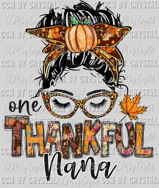 On Thankful Nana Fall Thanksgiving Ready To Press Transfer