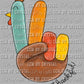 Thankful Turkey Peace Sign Thanksgiving Ready to Press Transfer DTF Transfer Sublimation Transfer