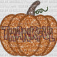 Thankful Pumpkin Fauz Embroidery Fall Thanksgiving Ready to Press Transfer