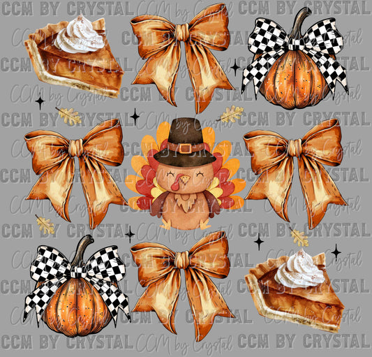 Thanksgiving Fall Coquette Ready to Press Transfer DTF Transfer Sublimation Transfer