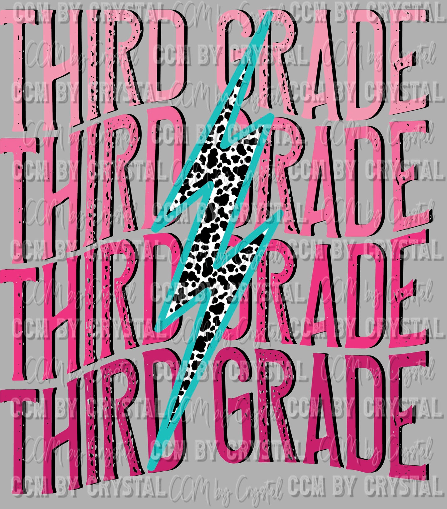 Third Grade Lightning Bolt Ready to Press Transfer