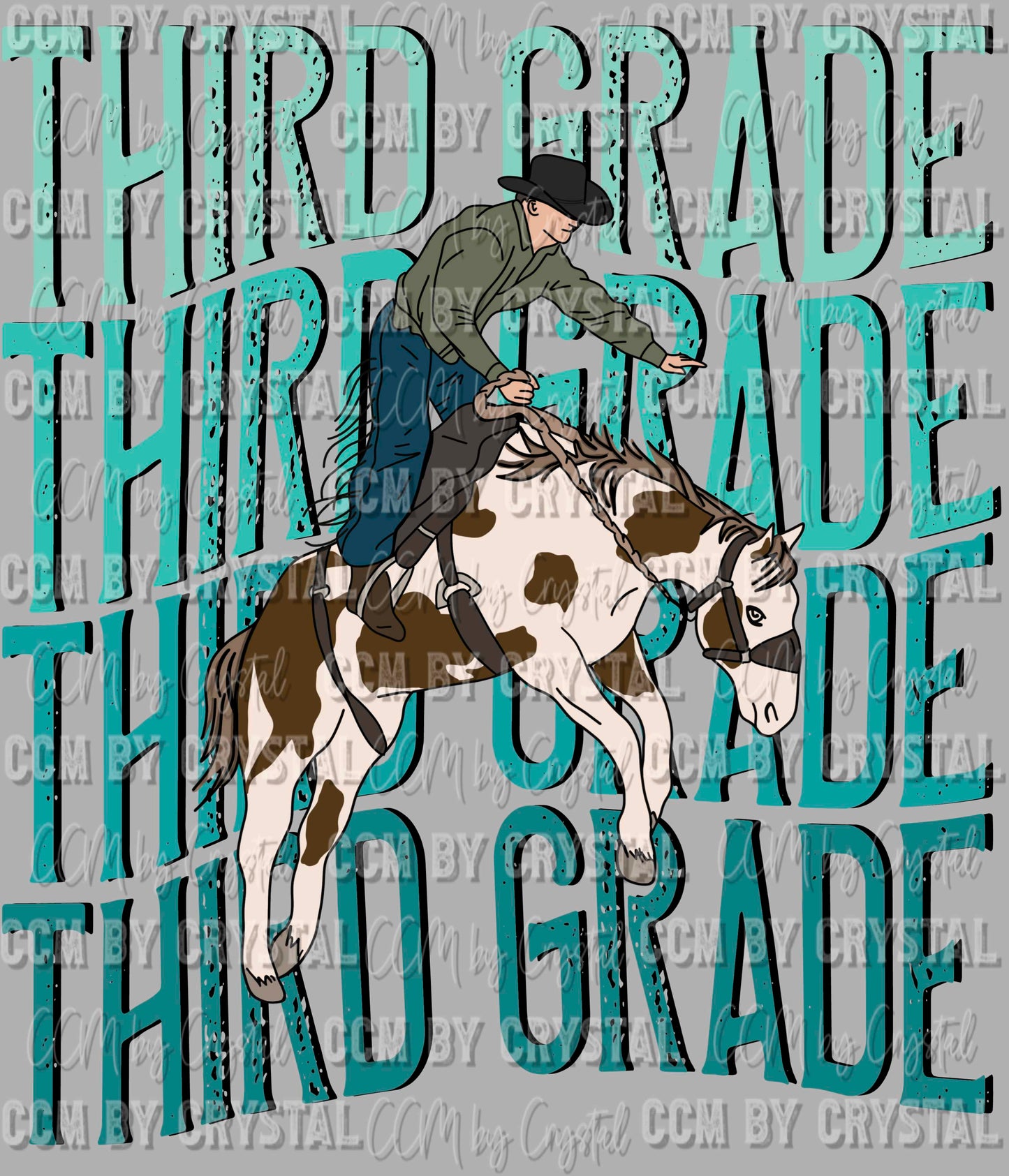 Third Grade Cowboy Western Rodeo Ready to Press Transfer