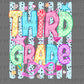 Third 3rd Grade Girly Pastel Back to School Ready to Press DTF Transfers Sublimation Transfers