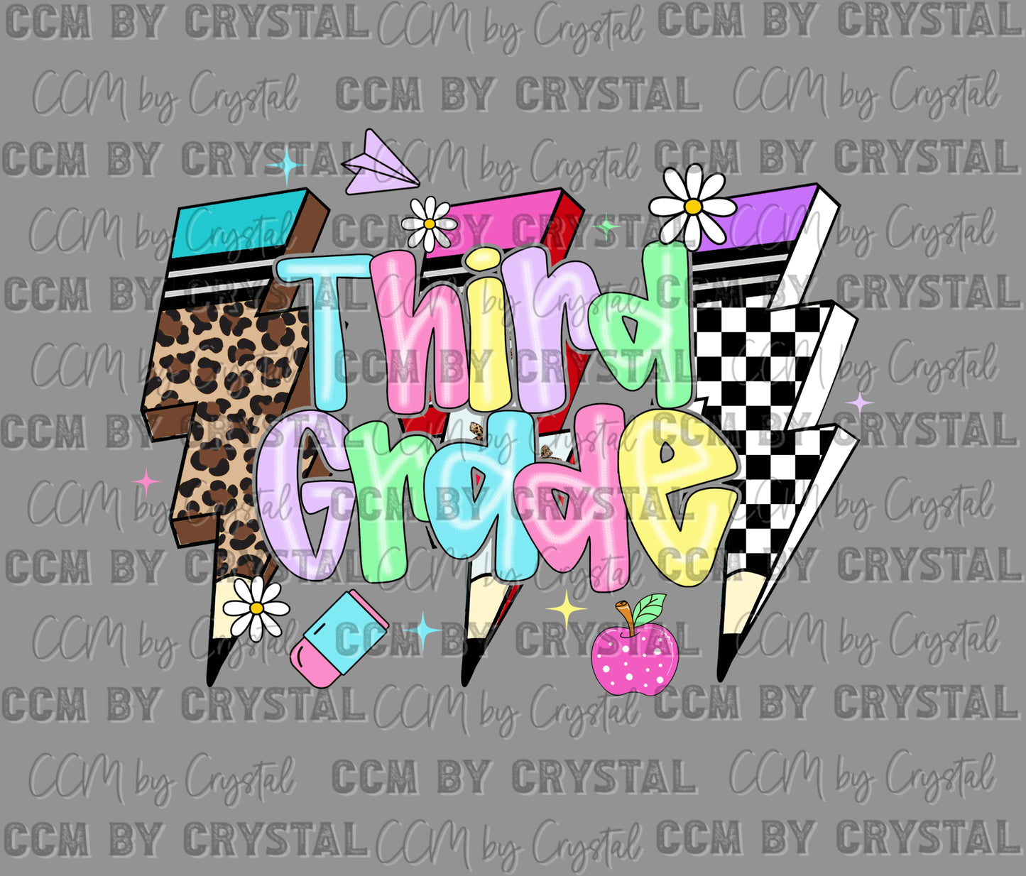 Third Lightning Bolts Back to School Ready to Press Transfer DTF Transfer Sublimation Transfer