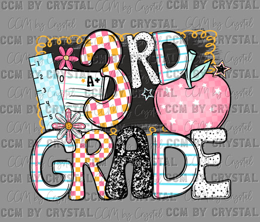 3rd Grade Back to School Ready to Press Transfer DTF Transfer Sublimation Transfer